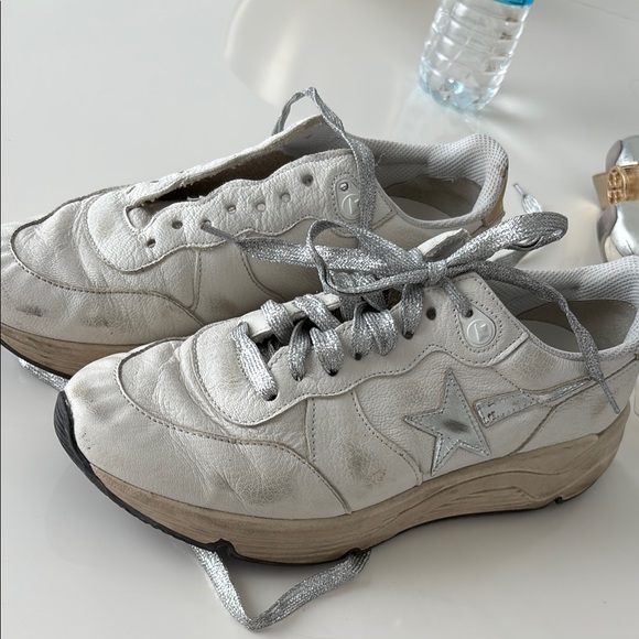 Golden Goose Silver and White Sneakers - Picture 1 of 7